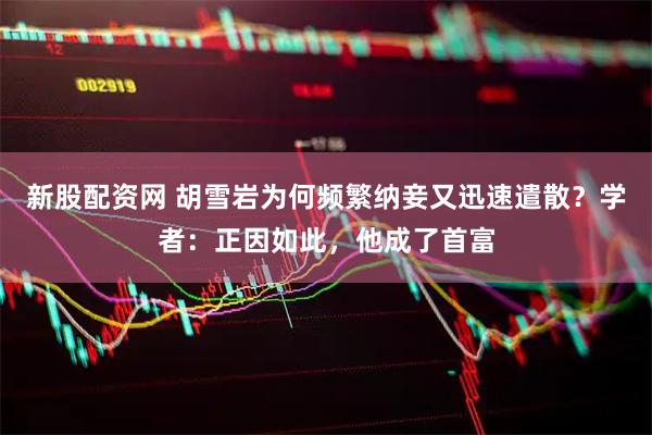 新股配资网 胡雪岩为何频繁纳妾又迅速遣散？学者：正因如此，他成了首富